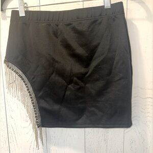 Black Western Cowgirl Rhinestone Skirt Size Medium 6